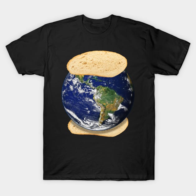 Earth Sandwich Funny Random Design T-Shirt by Swagazon